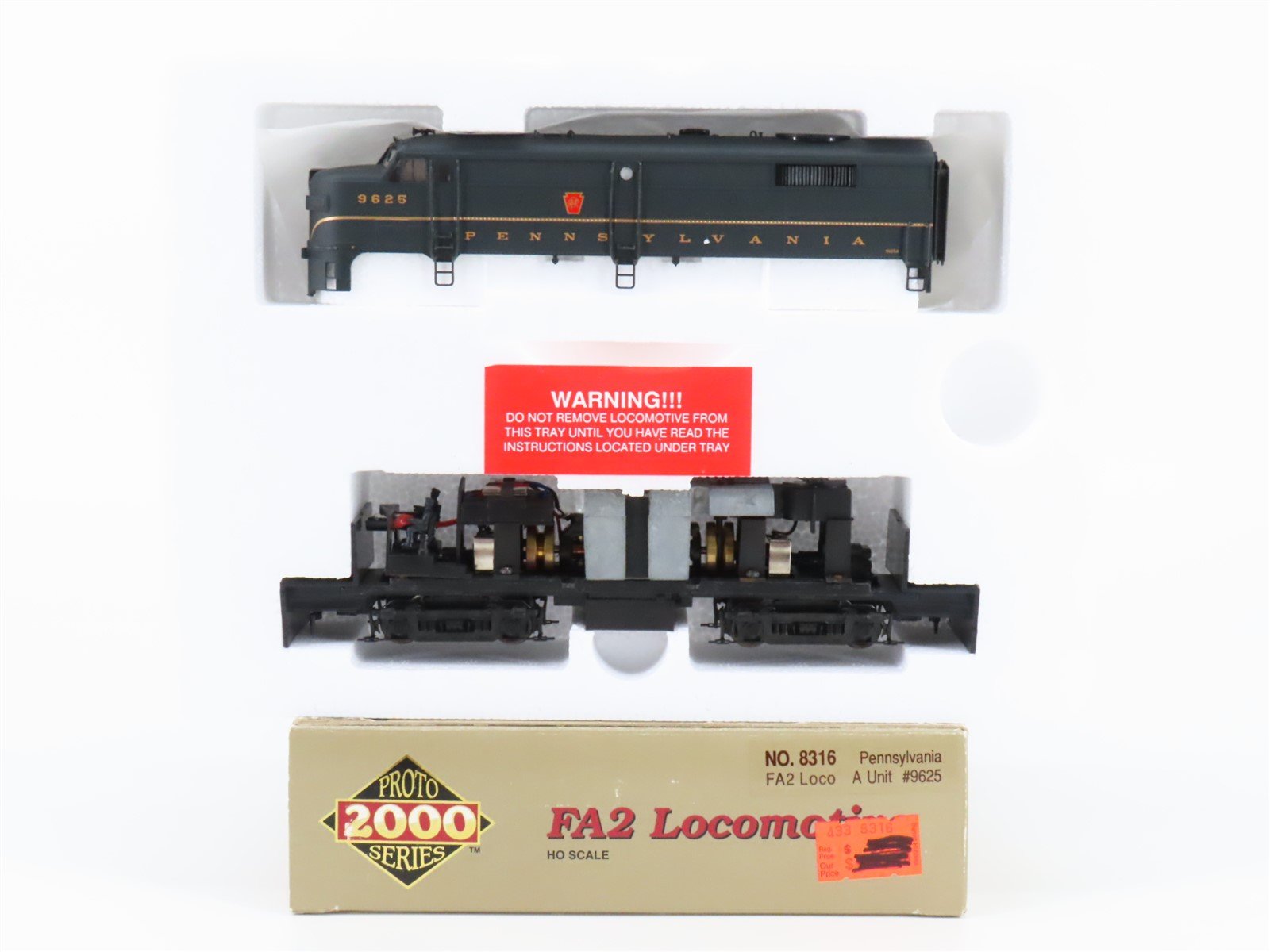 HO Scale Proto 2000 8316 PRR Pennsylvania FA2 Diesel Loco #9625 BAD GEARS