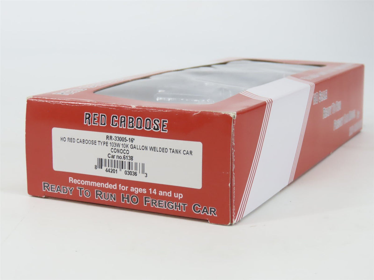 HO Scale Red Caboose RR-33005-16 CONX Conoco Single Dome Tank Car #6138