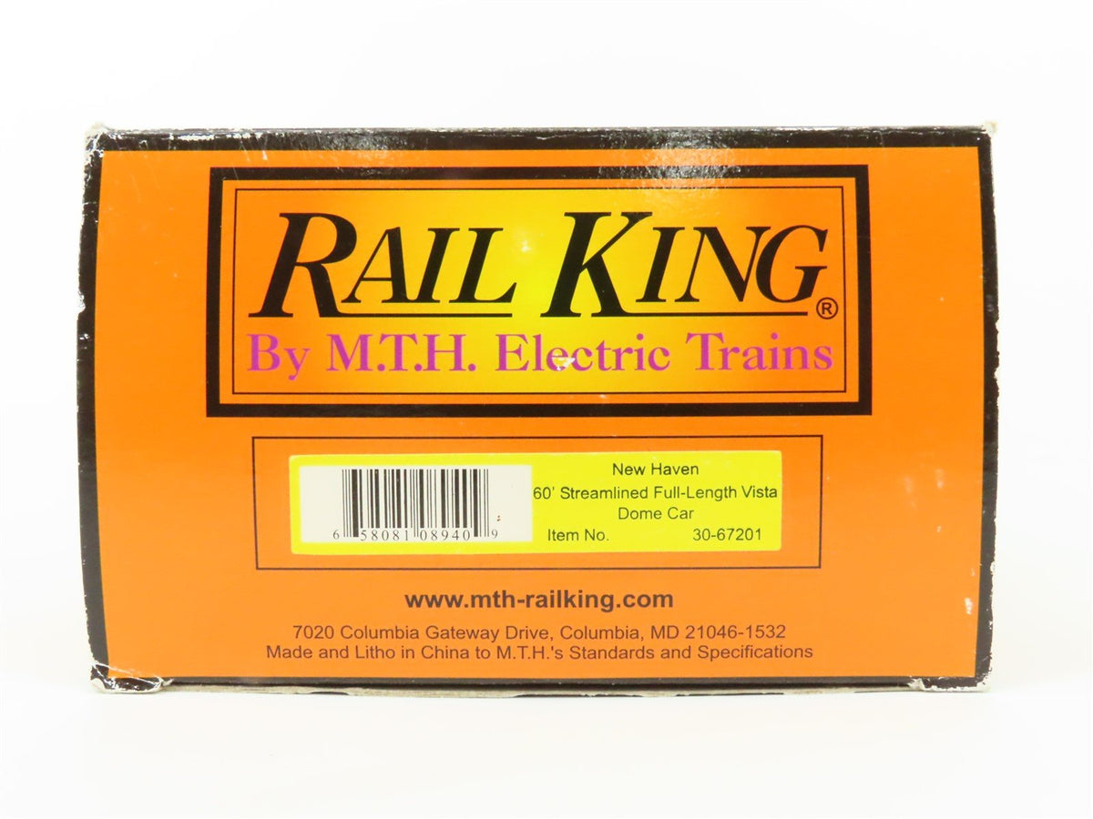 O Gauge 3-Rail MTH Rail King 30-67201 NH New Haven Railroad Dome Passenger