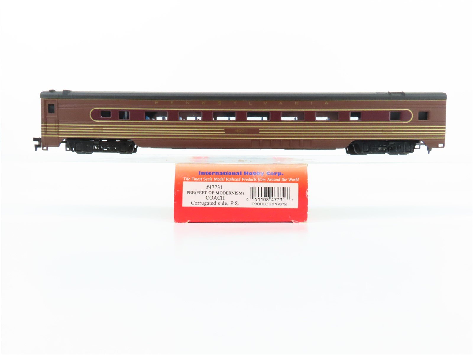 HO Scale IHC Premier Series 47731 PRR Pennsylvania Coach Passenger #4001