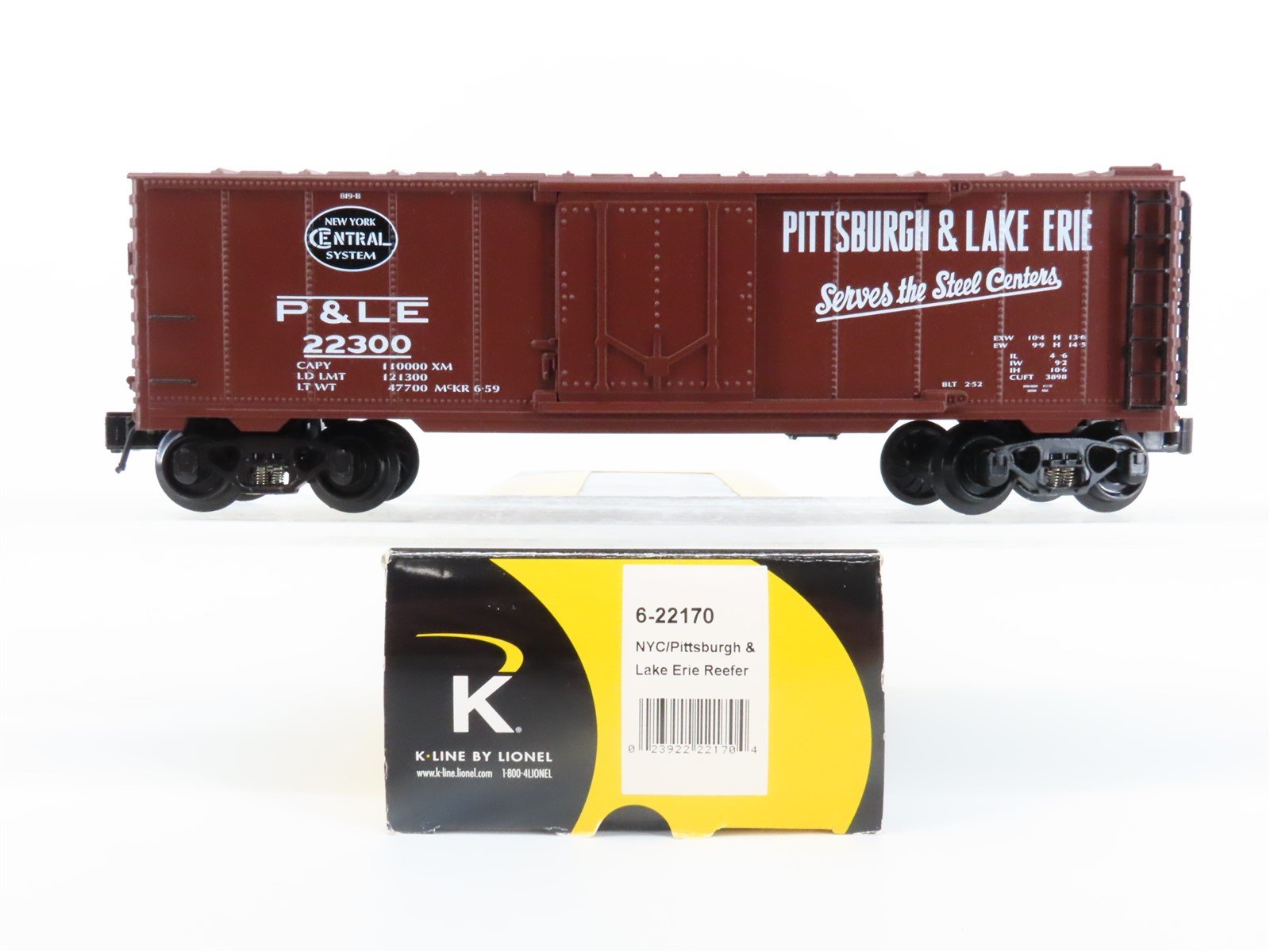 O Gauge 3-Rail K-Line 6-22170 P&LE Pittsburgh & Lake Erie Reefer #22300