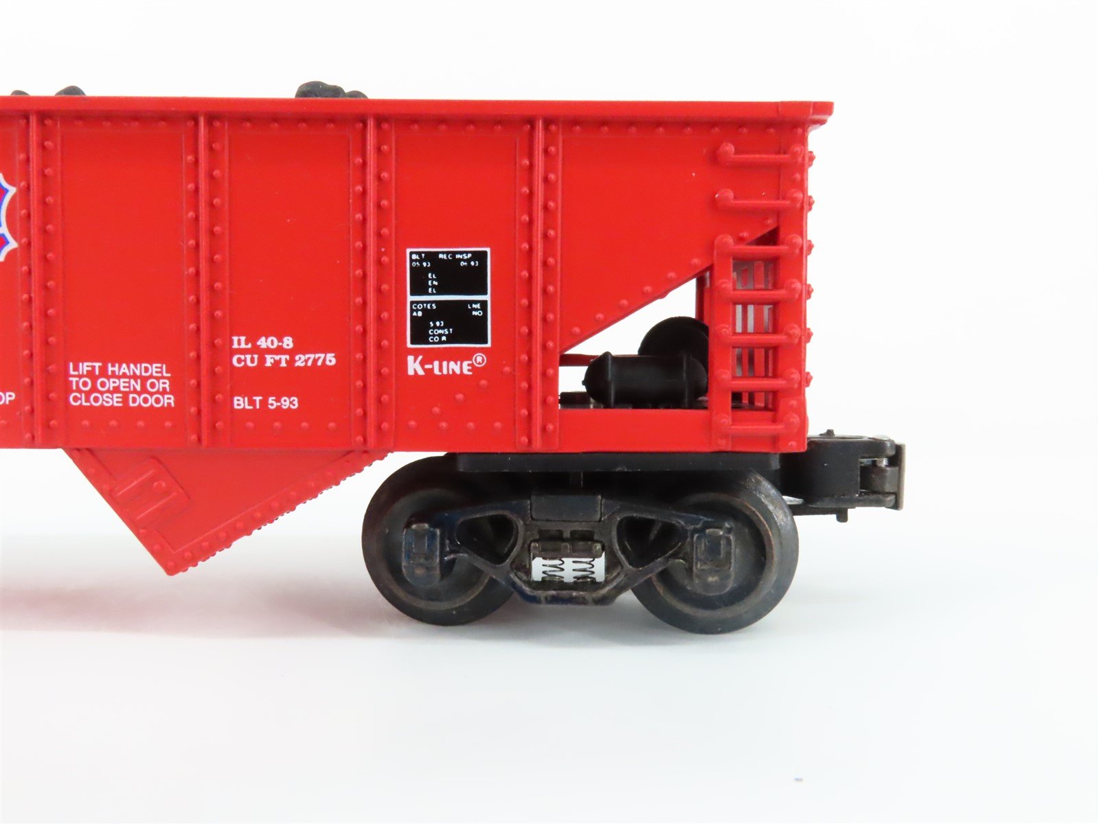 O Gauge 3-Rail K-Line K-6276 BKTY Katy 2 Bay Hopper w/Load #6276