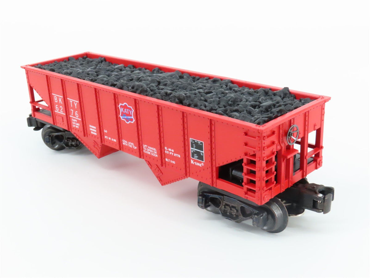 O Gauge 3-Rail K-Line K-6276 BKTY Katy 2 Bay Hopper w/Load #6276