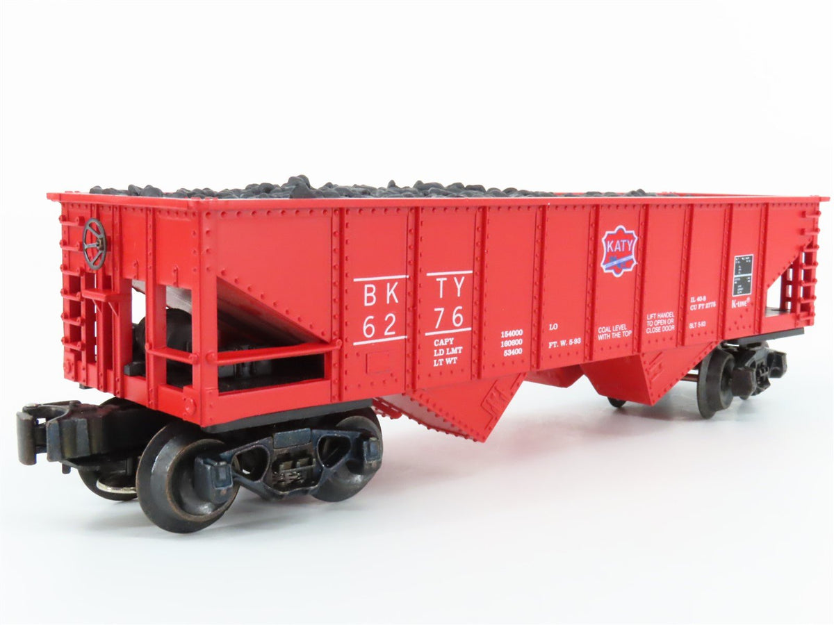 O Gauge 3-Rail K-Line K-6276 BKTY Katy 2 Bay Hopper w/Load #6276