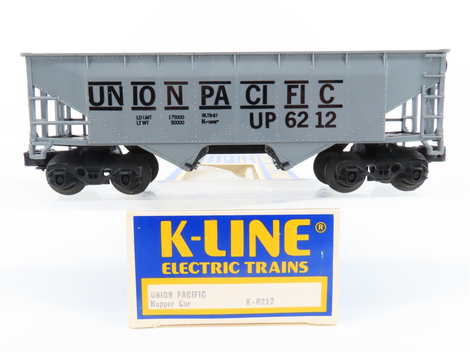 O Gauge 3-Rail K-Line K-6212 UP Union Pacific 2 Bay Hopper w/Load #6212