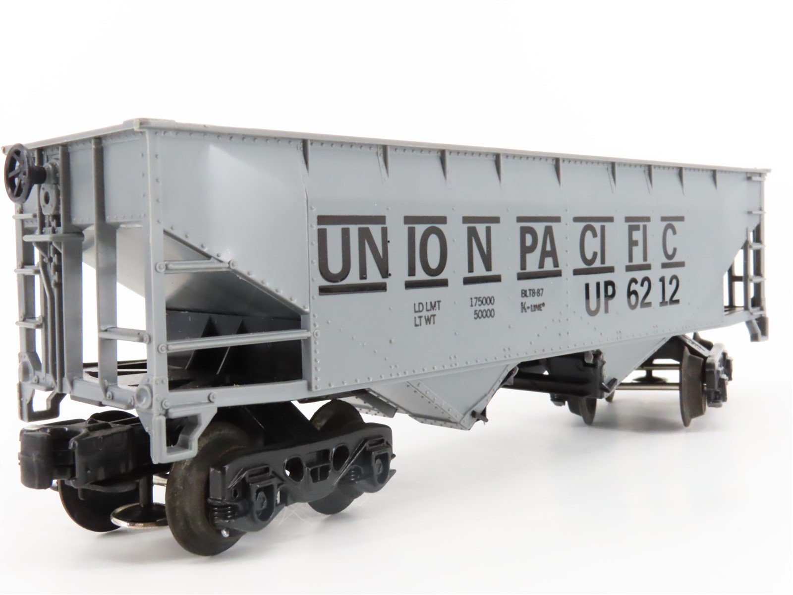 O Gauge 3-Rail K-Line K-6212 UP Union Pacific 2 Bay Hopper w/Load #6212