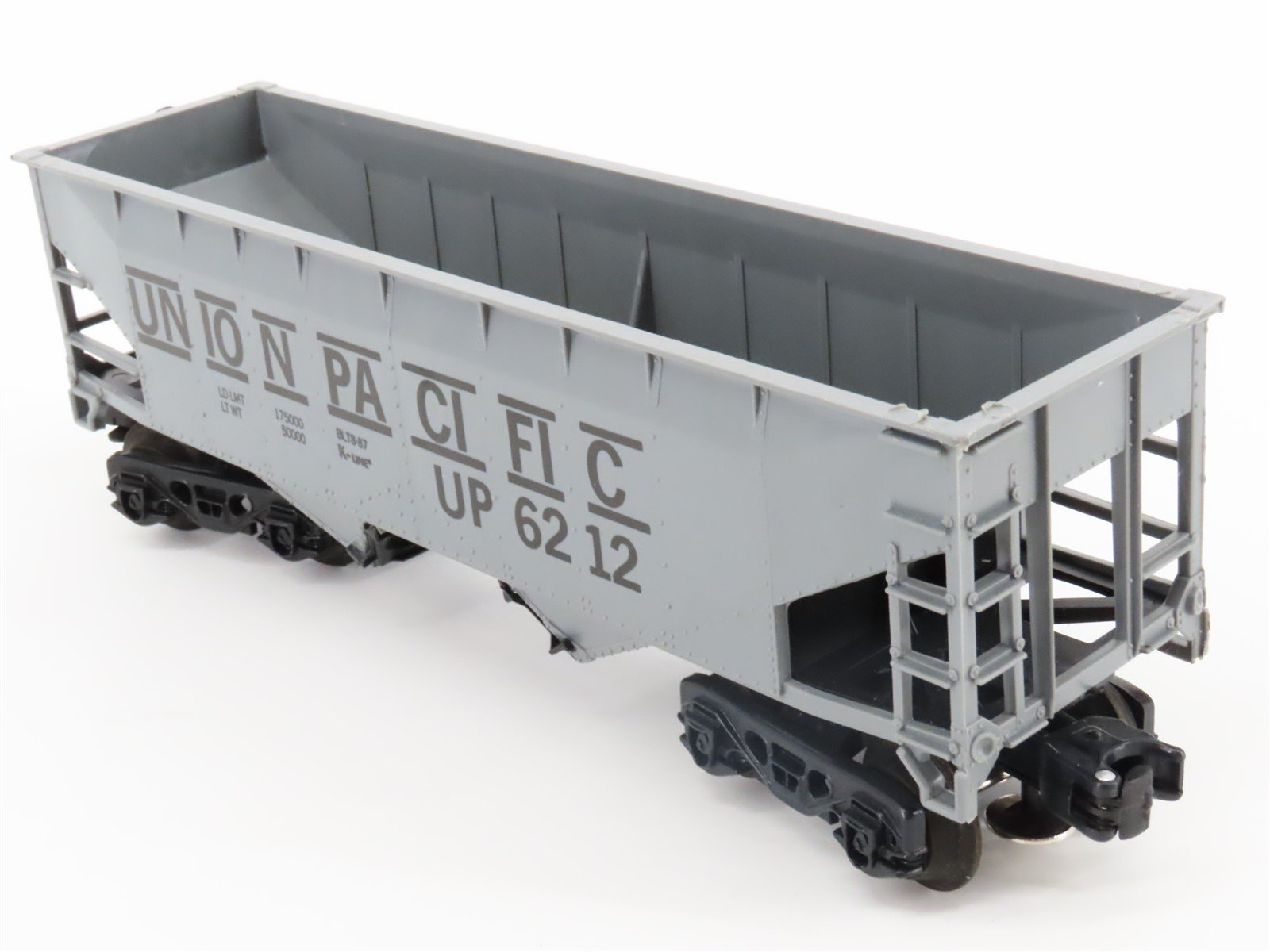 O Gauge 3-Rail K-Line K-6212 UP Union Pacific 2 Bay Hopper w/Load #6212