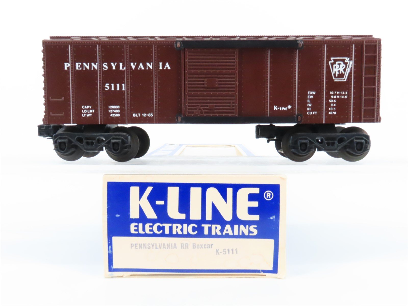 O Gauge 3-Rail K-Line K-5111 PRR Pennsylvania Railroad Single Door Boxcar #5111