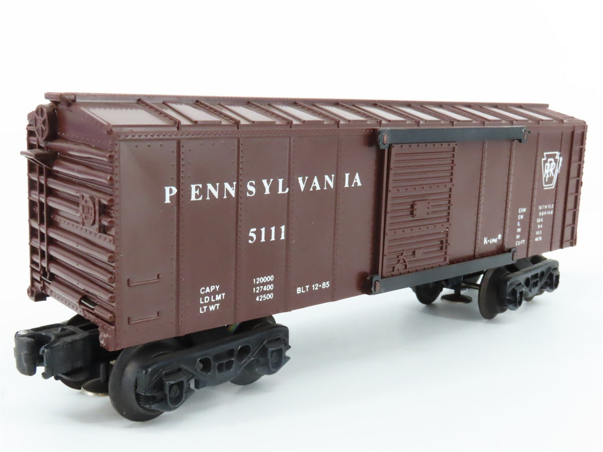 O Gauge 3-Rail K-Line K-5111 PRR Pennsylvania Railroad Single Door Boxcar #5111