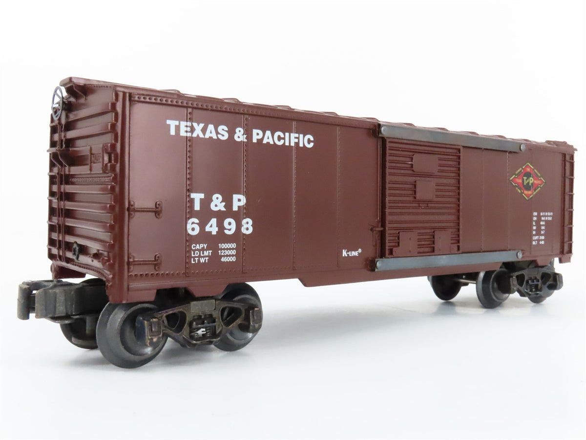O Gauge 3-Rail K-Line K-6498 T&amp;P Texas &amp; Pacific Single Door Boxcar #6498