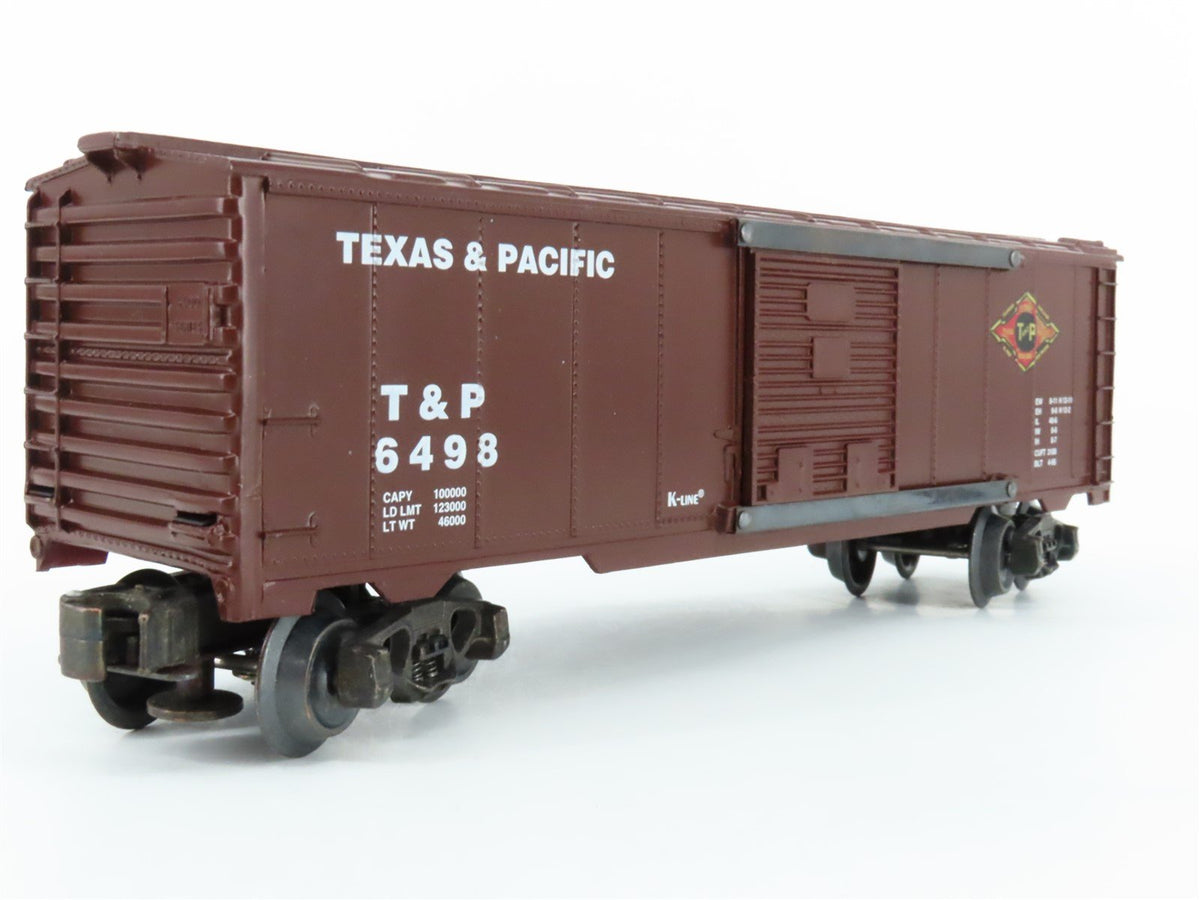 O Gauge 3-Rail K-Line K-6498 T&amp;P Texas &amp; Pacific Single Door Boxcar #6498
