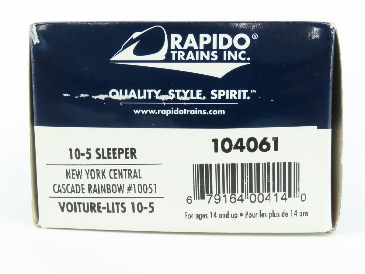 HO Scale Rapido Super Continental Line 104061 NYC 10-5 Sleeper Passenger SEALED