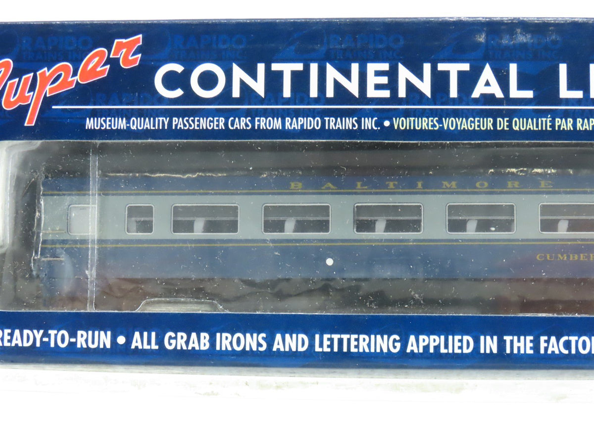 HO Rapido Super Continental Line 100072 B&amp;O Lightweight Coach Passenger SEALED