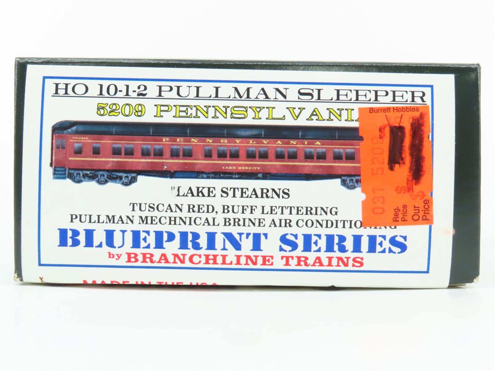 HO Scale Branchline Blueprint Series Kit 5209 PRR 10-1-2 Sleeper Passenger