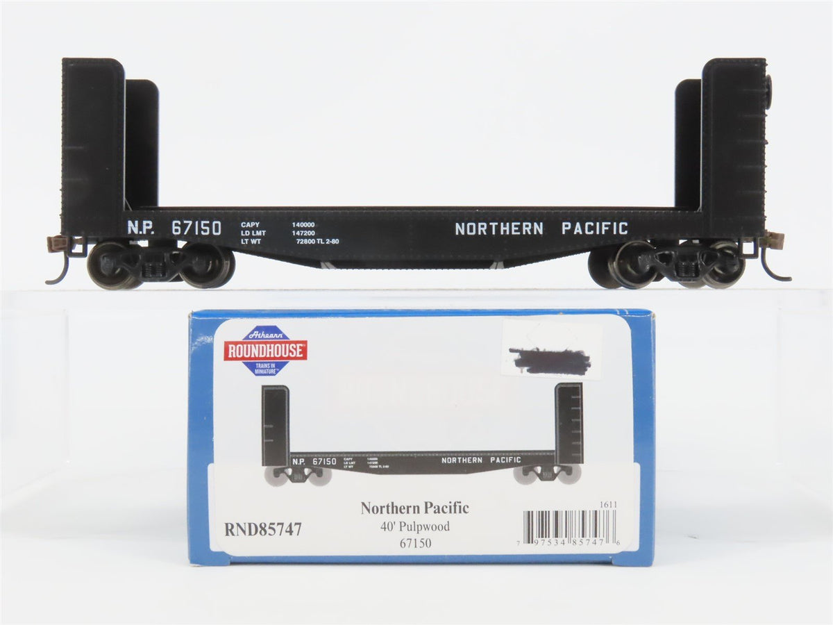 HO Athearn Roundhouse RND85747 NP Northern Pacific 40&#39; Pulpwood Rack Car #67150