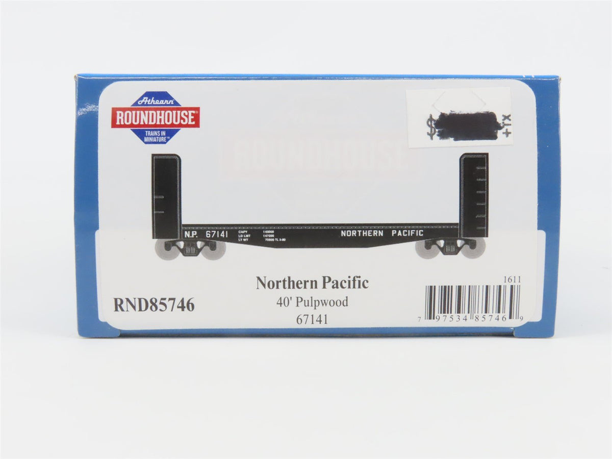 HO Athearn Roundhouse RND85746 NP Northern Pacific 40&#39; Pulpwood Rack Car #67141
