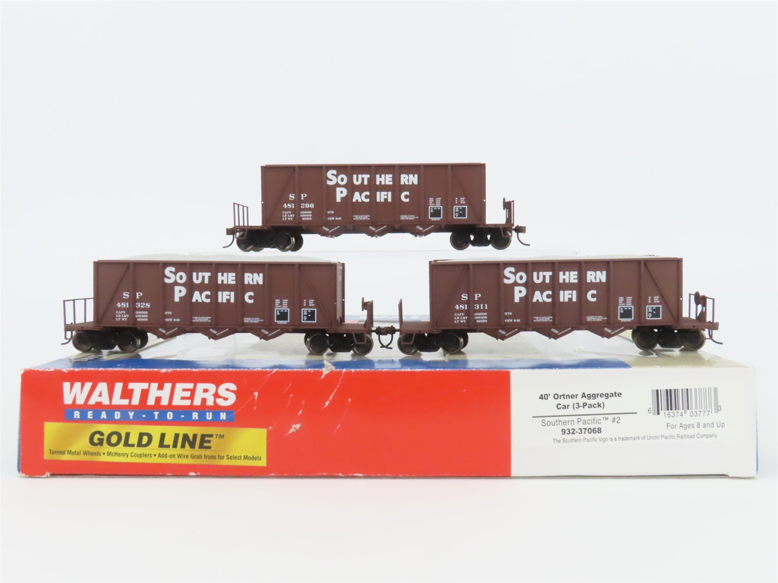 HO Scale Walthers Gold Line 932-37068 SP 40' Ortner Aggregate Cars 3-Pack #2