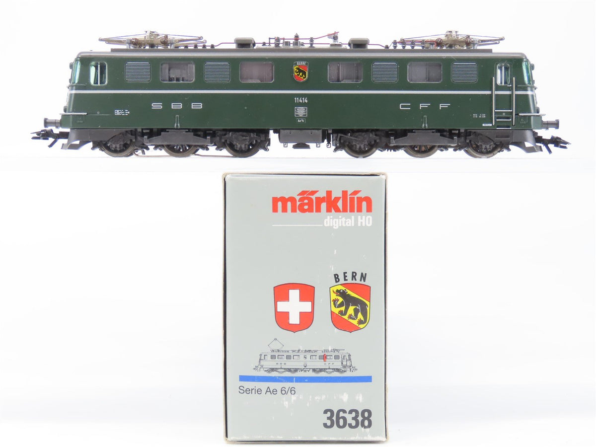 HO Scale AC 3-Rail Marklin Digital 3638 SBB Swiss / Bern Ae6/6 Electric #11414