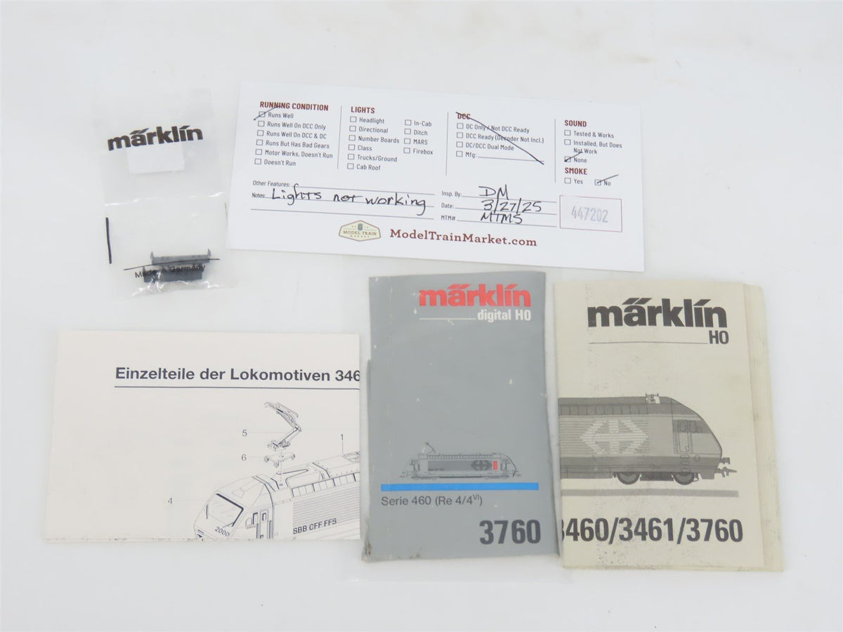HO Scale AC 3-Rail Marklin Digital 3760 SBB Swiss Re4/4 Type 460 Electric #004-5