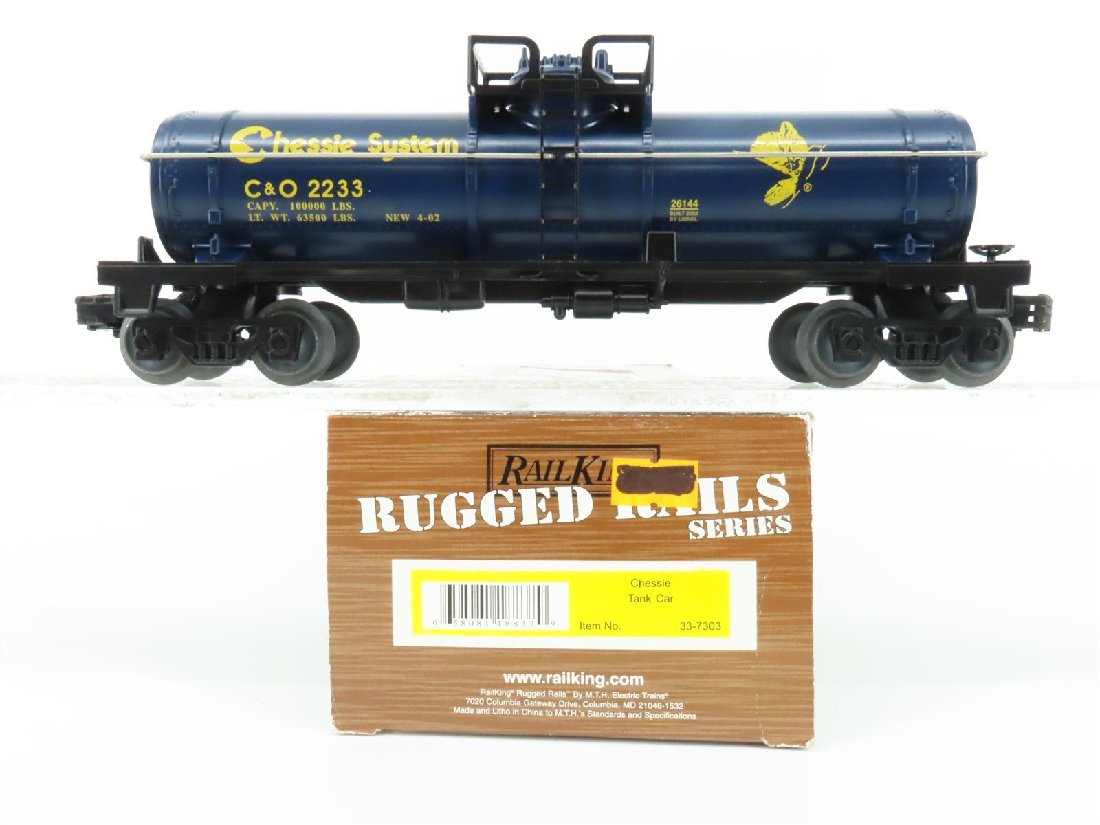 O Gauge 3-Rail MTH Rail King 33-7303 C&O Chessie System Tank Car #2233