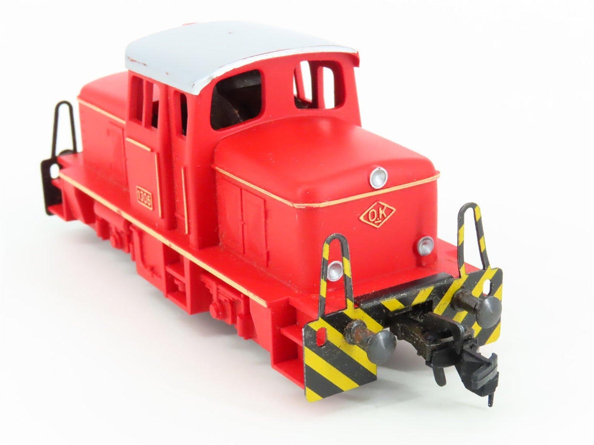 HO Scale Fleischmann Unlettered Red 4-Axle Diesel Switcher #1306