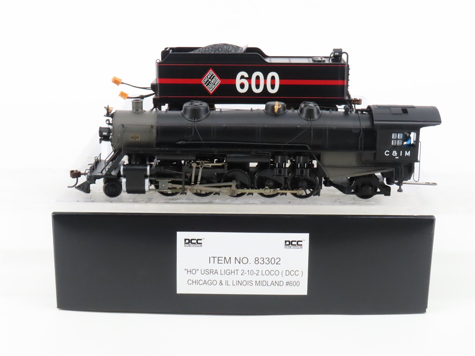 HO Scale Bachmann 83302 C&IM Chicago Illinois Midland 2-10-2 Steam #600 w/ DCC