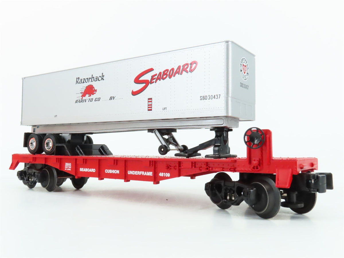 O Gauge 3-Rail Lionel 6-26043 SBD Seaboard Flat Car #48109 w/ Trailer