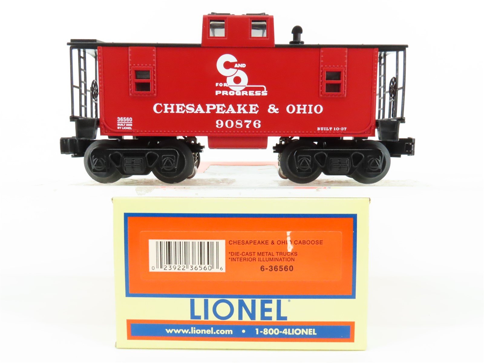 O Gauge 3-Rail Lionel 6-36560 C&O Chesapeake & Ohio Railroad Caboose #90876