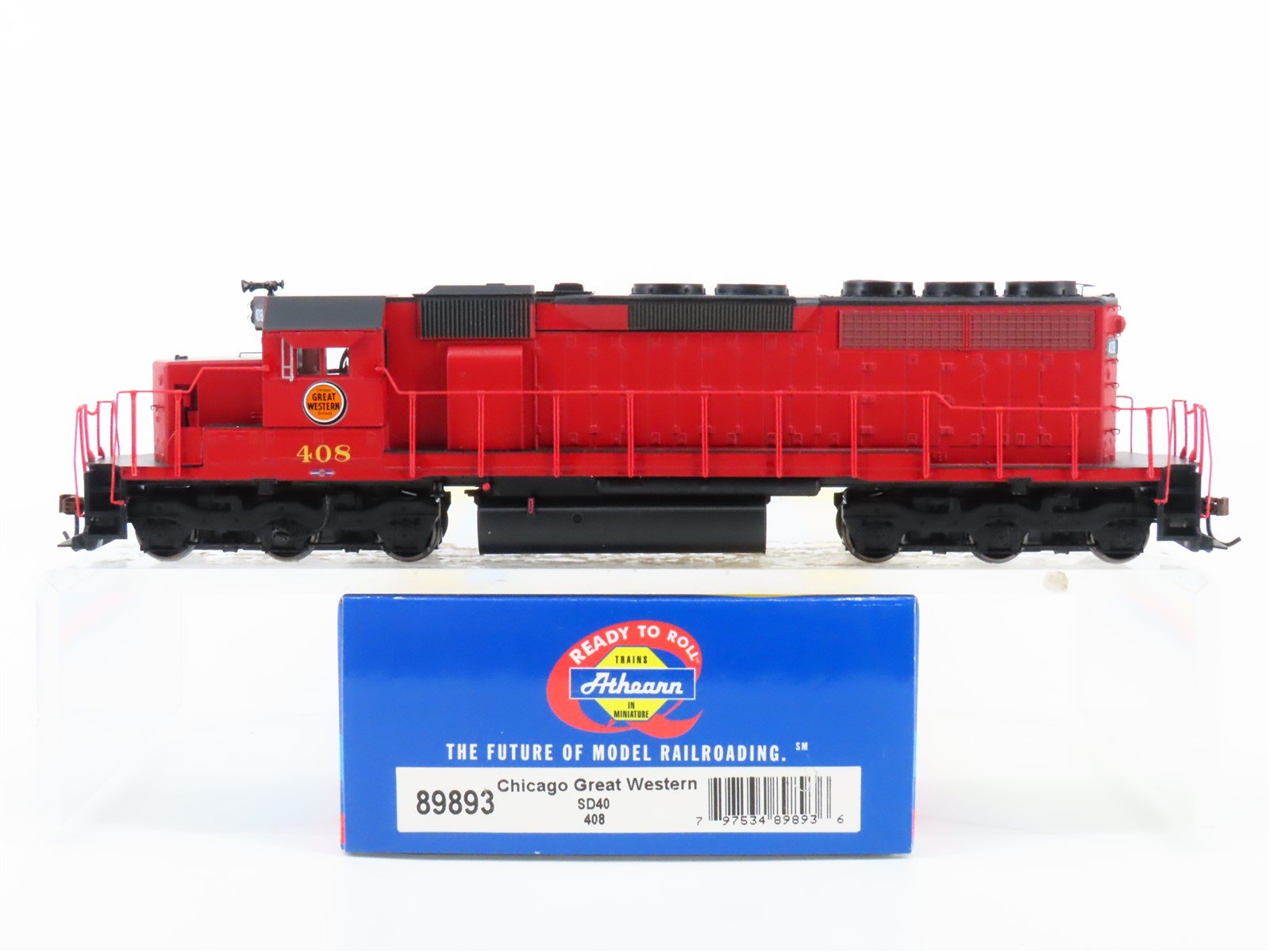 HO Scale Athearn 89893 CGW Chicago Great Western SD40 Diesel Locomotive #408