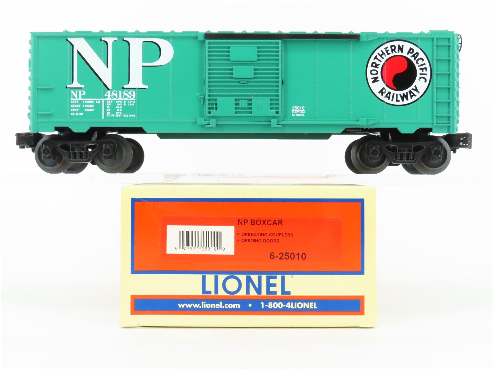 O Gauge 3-Rail Lionel 6-25010 NP Northern Pacific Single Door Box Car #48189