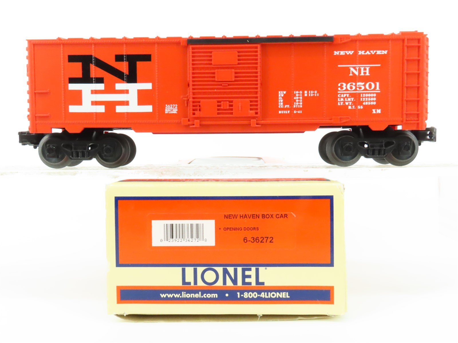 O Gauge 3-Rail Lionel 6-36272 NH New Haven Railroad Single Door Box Car #36501