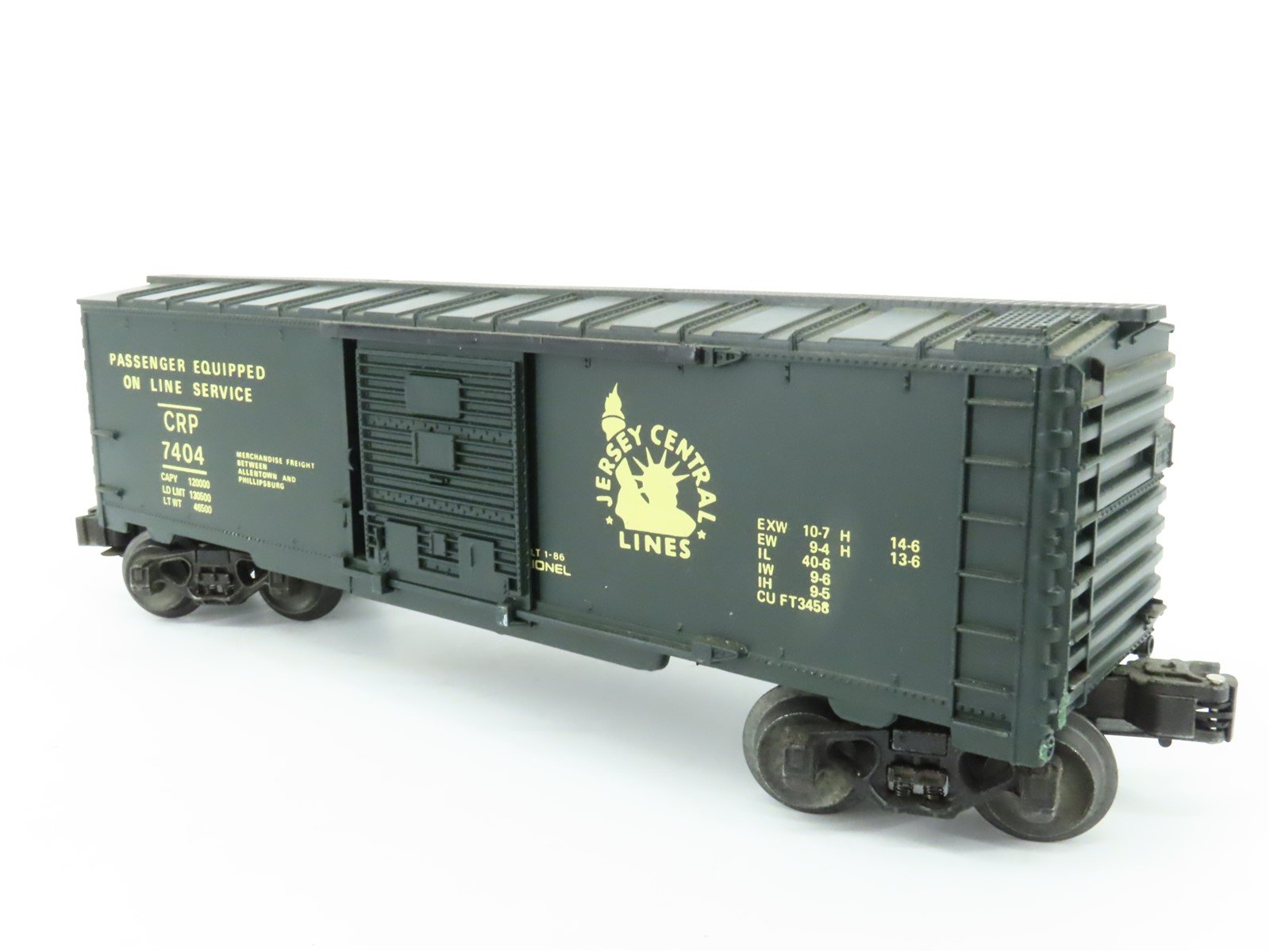 O Gauge 3-Rail Lionel 6-7404 CRP Jersey Central Lines Single Door Box Car #7404