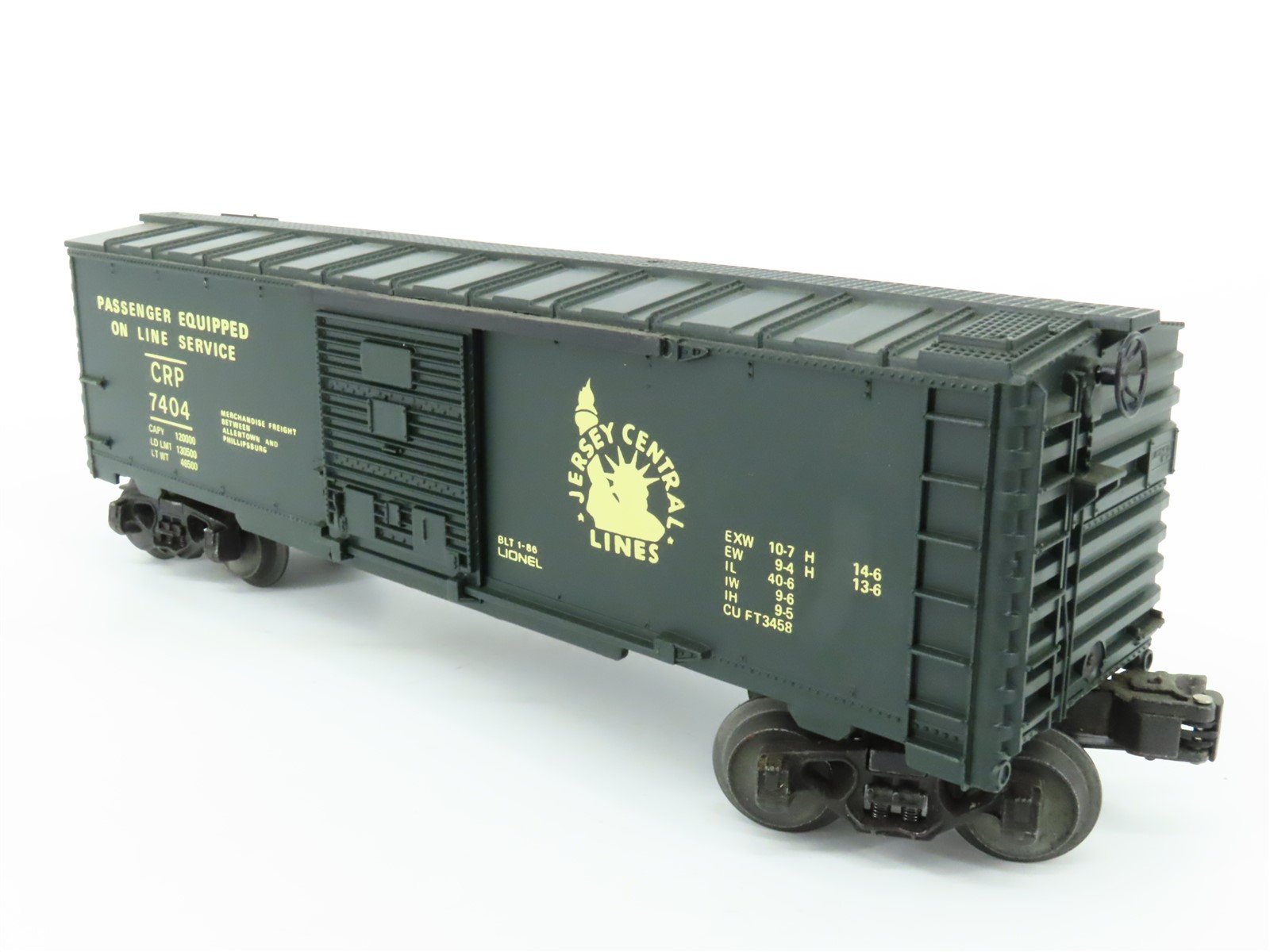 O Gauge 3-Rail Lionel 6-7404 CRP Jersey Central Lines Single Door Box Car #7404