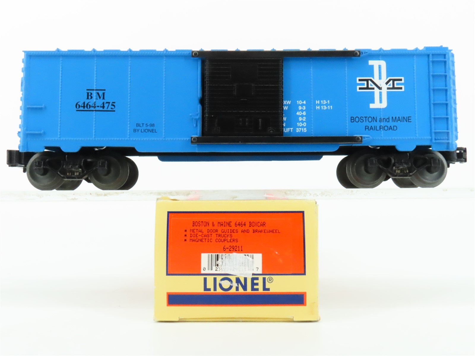 O Gauge 3-Rail Lionel 6-29211 BM Boston & Maine Railroad Box Car #6464-475