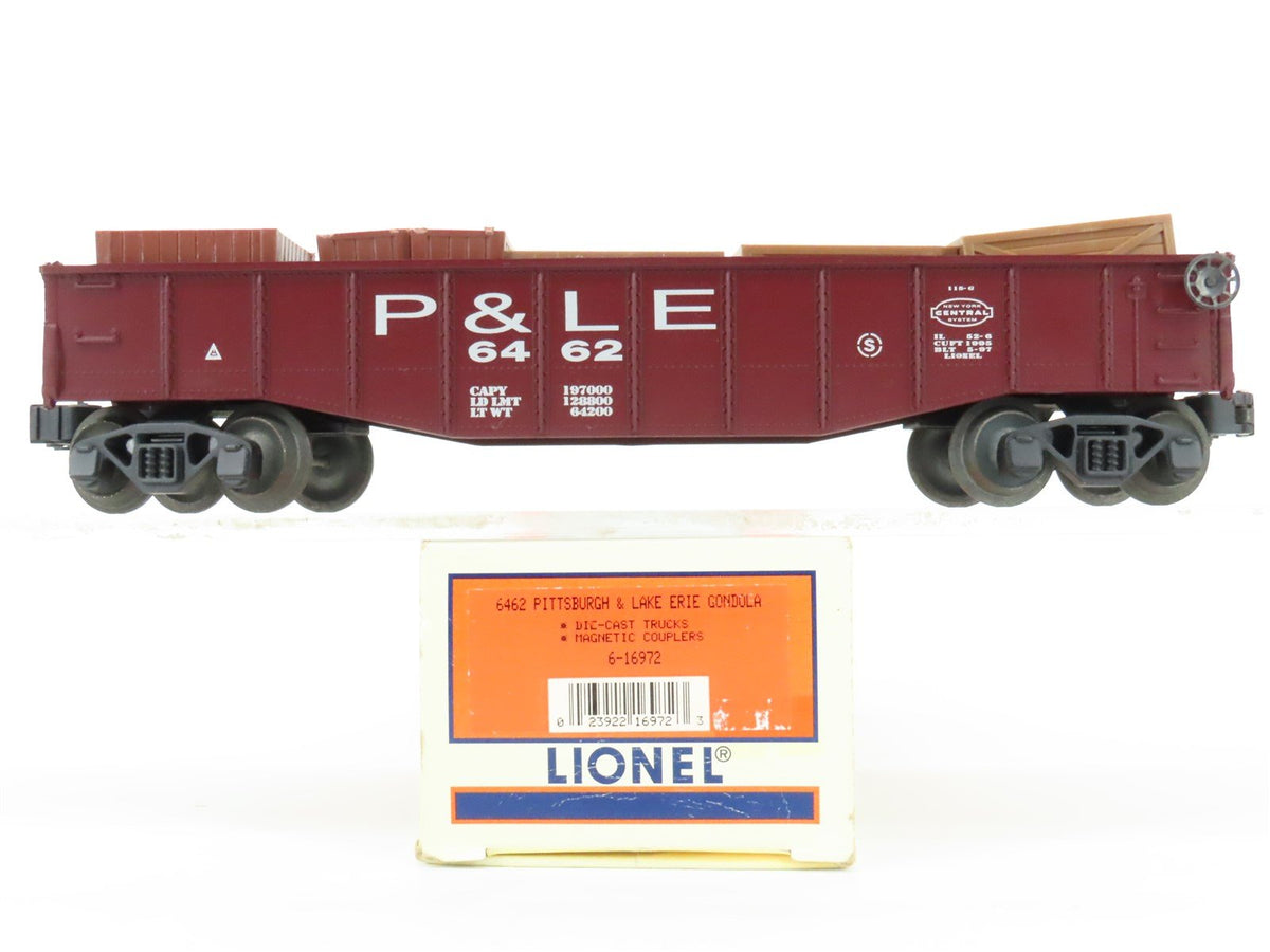 O Gauge 3-Rail Lionel 6-16972 P&amp;LE Pittsburgh &amp; Lake Erie Gondola 6462 w/ Crates
