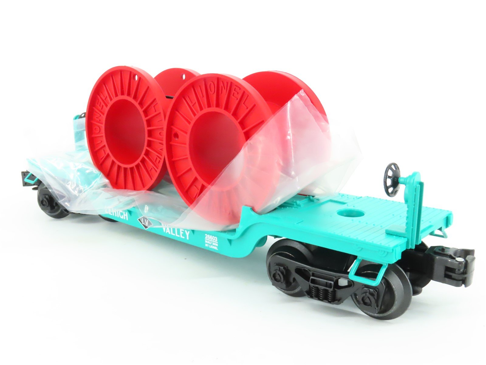 O Gauge 3-Rail Lionel 6-26603 LV Lehigh Valley Flat Car #26603 w/ Cable Reels