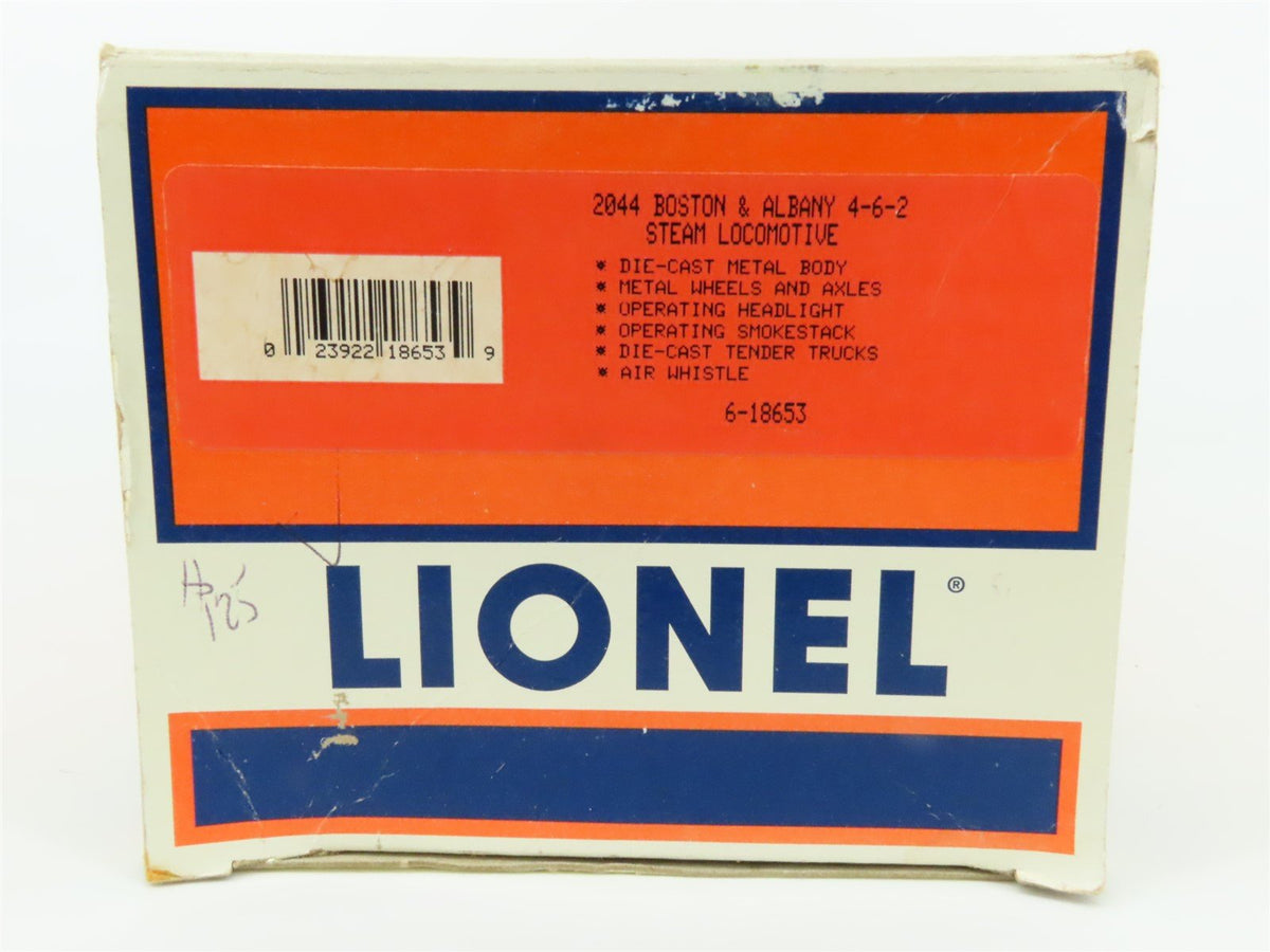 O Gauge 3-Rail Lionel 6-18653 B&amp;A Boston &amp; Albany 4-6-2 Steam Locomotive #2044