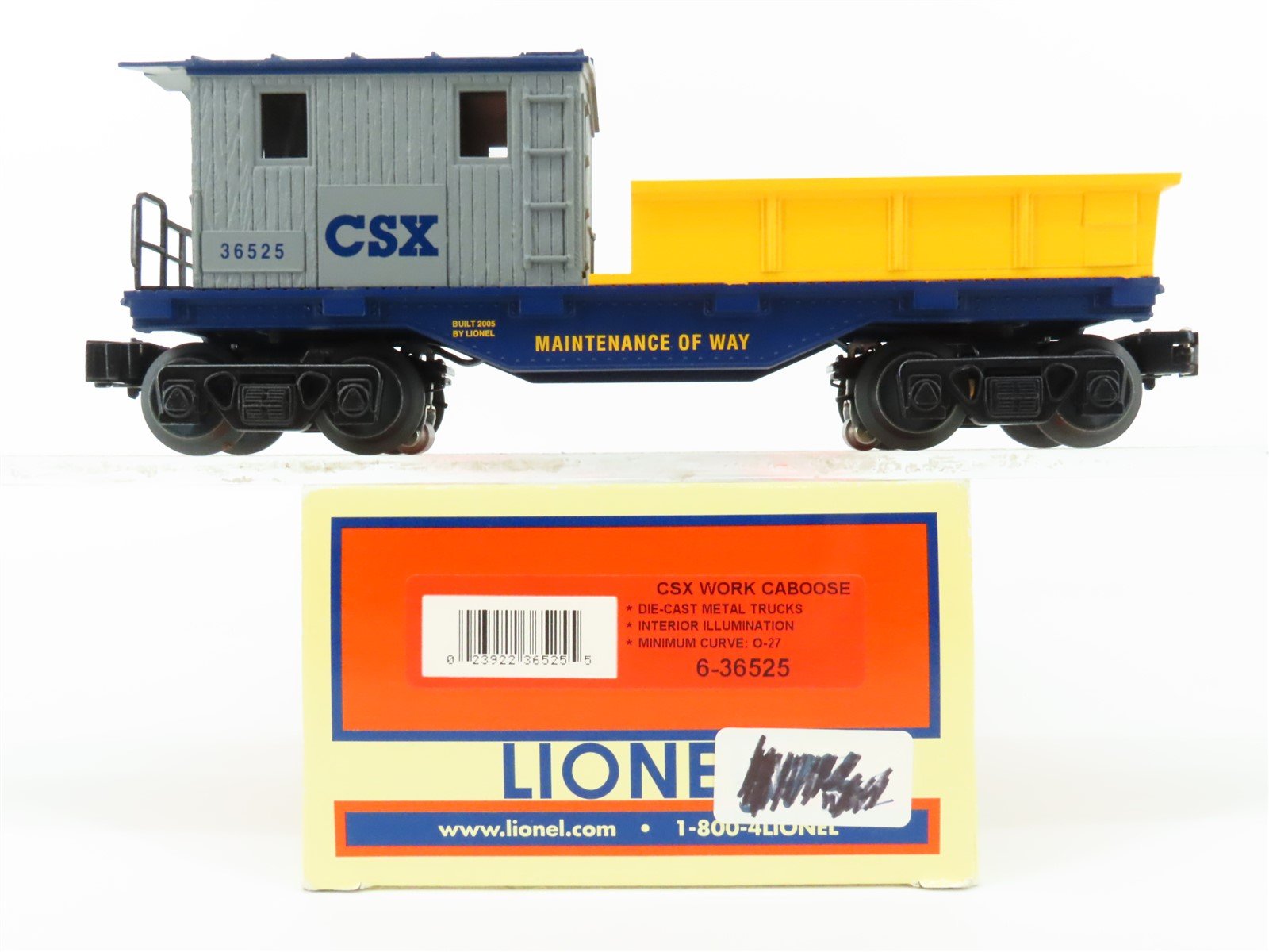 O Gauge 3-Rail Lionel 6-36525 CSX Maintenance of Way Work Caboose #36525