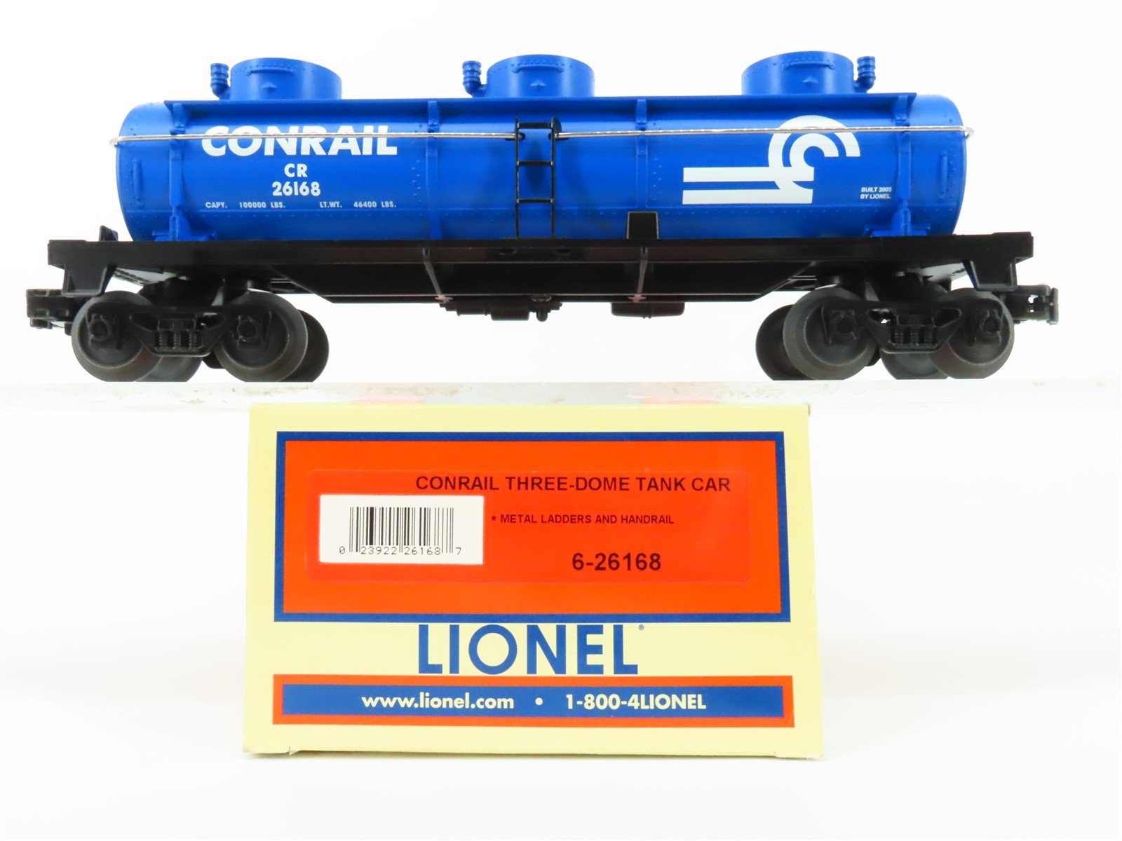 O Gauge 3-Rail Lionel 6-26168 CR Conrail Railroad 3-Dome Tank Car #26168