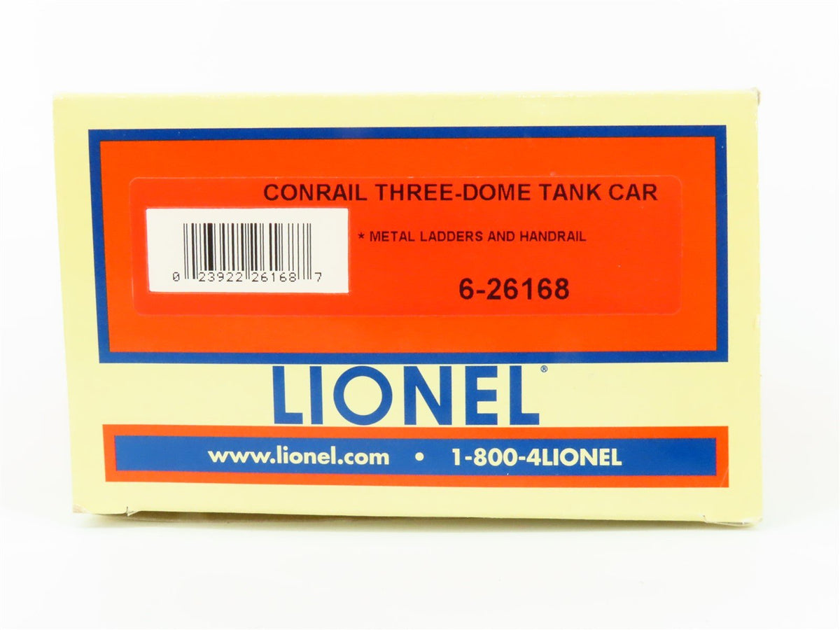 O Gauge 3-Rail Lionel 6-26168 CR Conrail Railroad 3-Dome Tank Car #26168