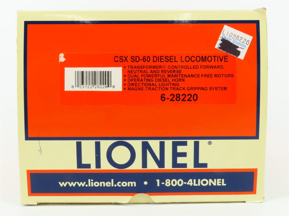 O Gauge 3-Rail Lionel 6-28220 CSX Railroad SD50 Diesel Locomotive #8701