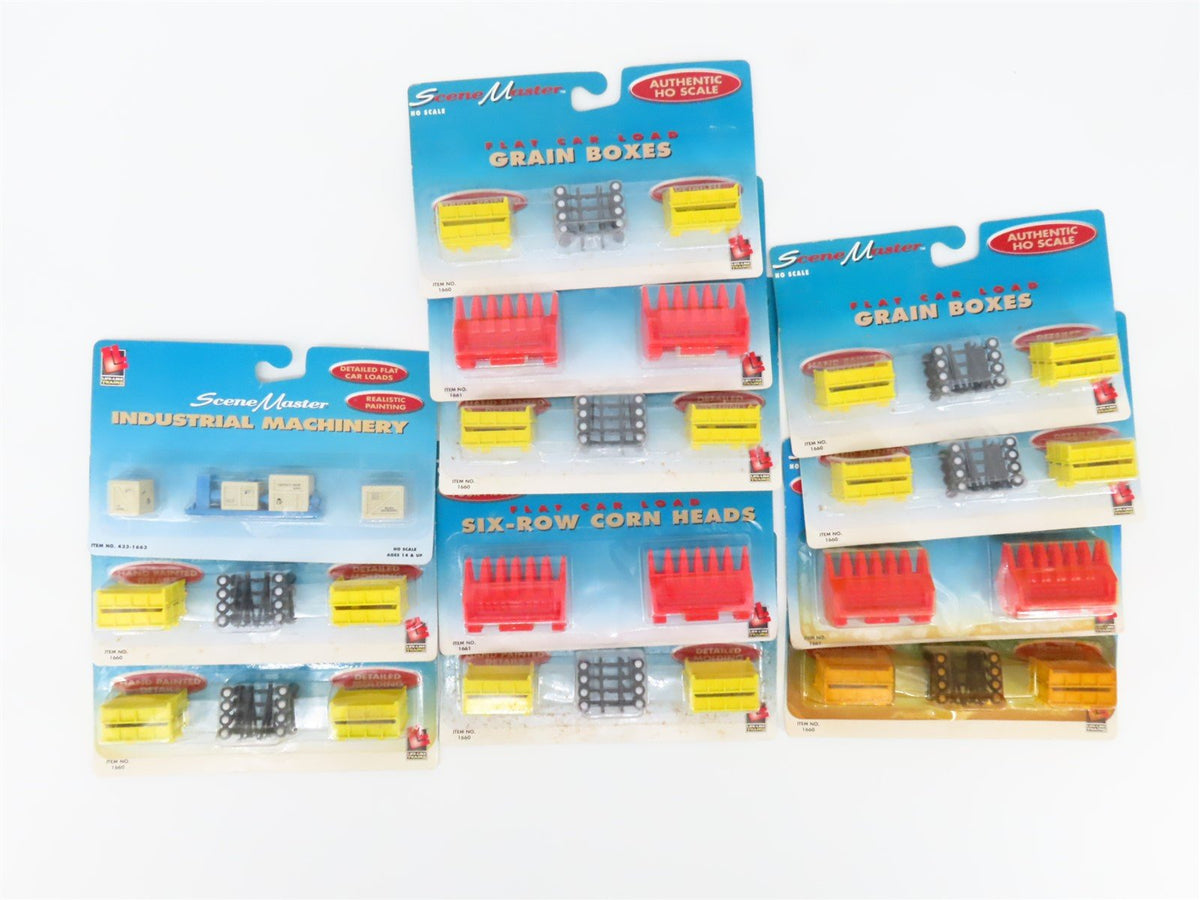 LOT of 12 HO Scale Life-Like Scene Master Flat Car Load Packs - Sealed