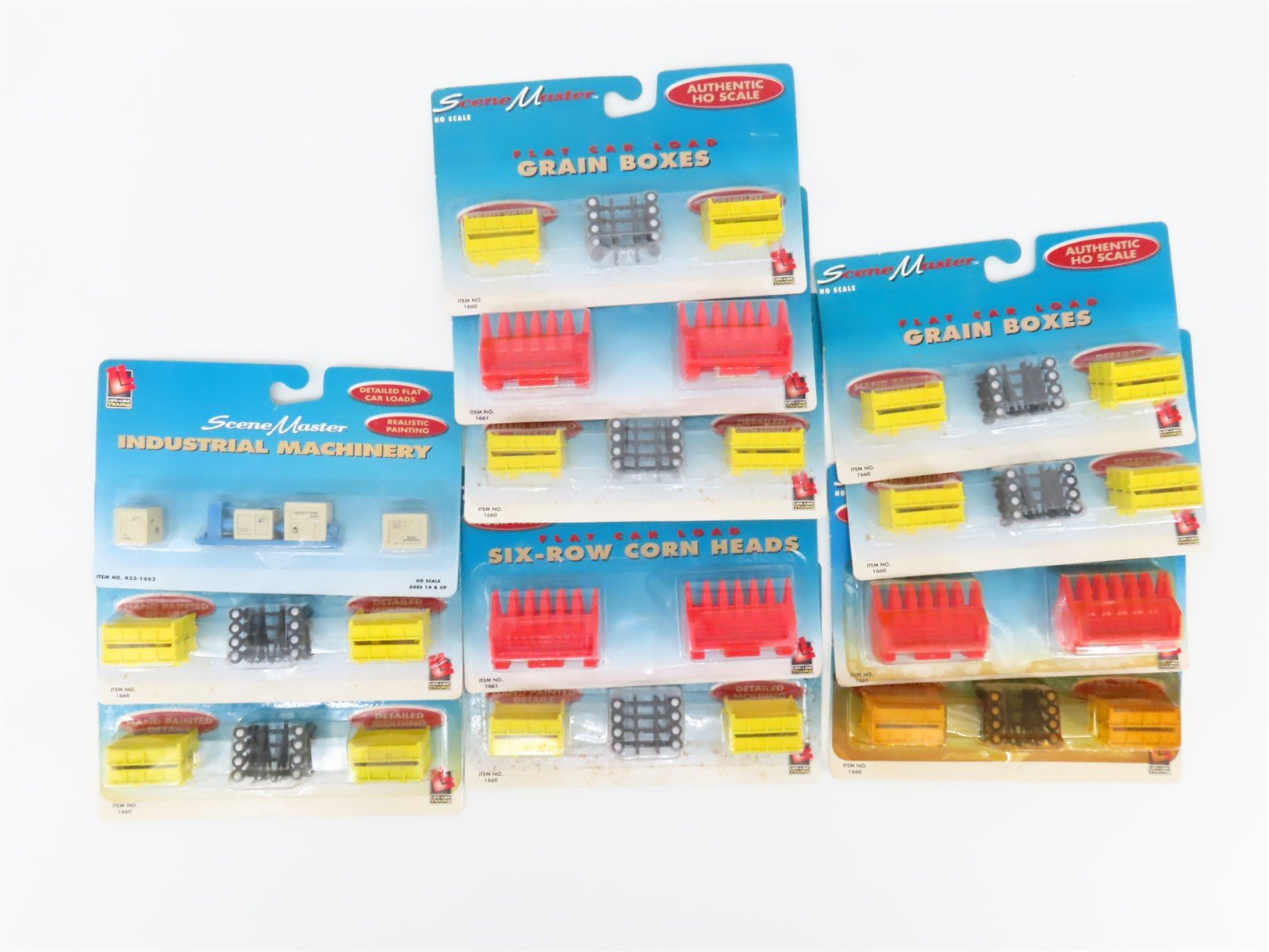 LOT of 12 HO Scale Life-Like Scene Master Flat Car Load Packs - Sealed