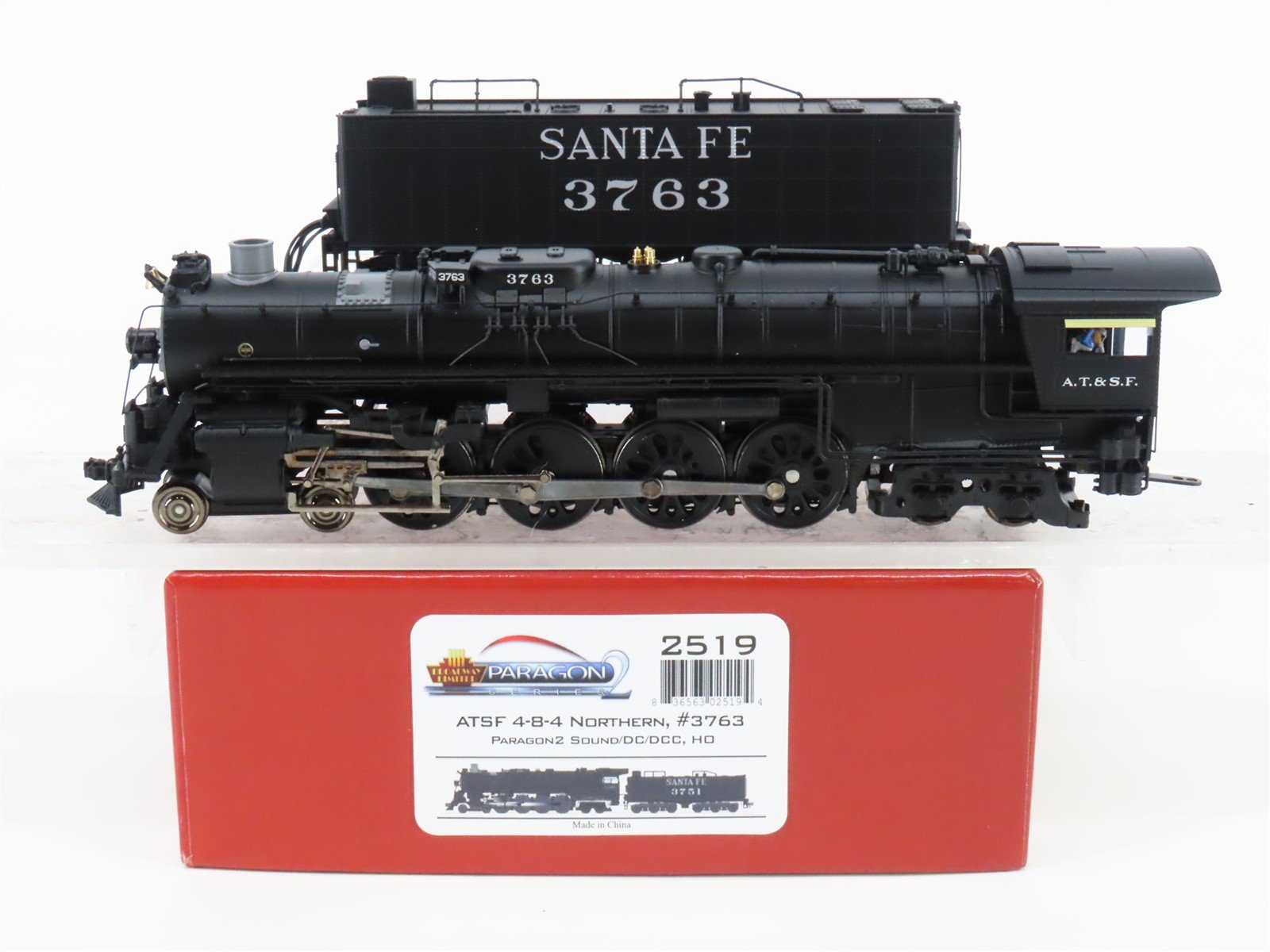 HO Broadway Limited BLI 2519 ATSF Santa Fe 4-8-4 Northern Steam #3763 - Paragon2