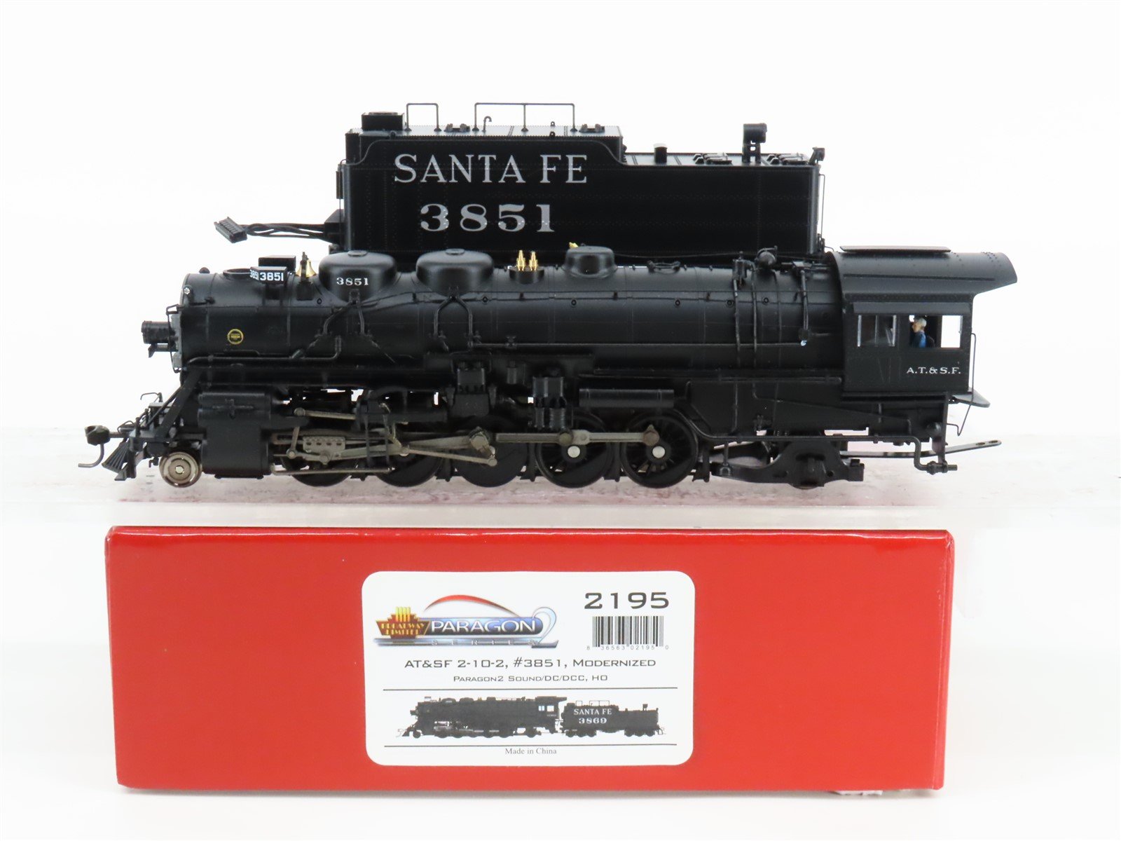 HO Scale Broadway Limited BLI 2195 ATSF Santa Fe 2-10-2 Steam #3821 - Paragon2