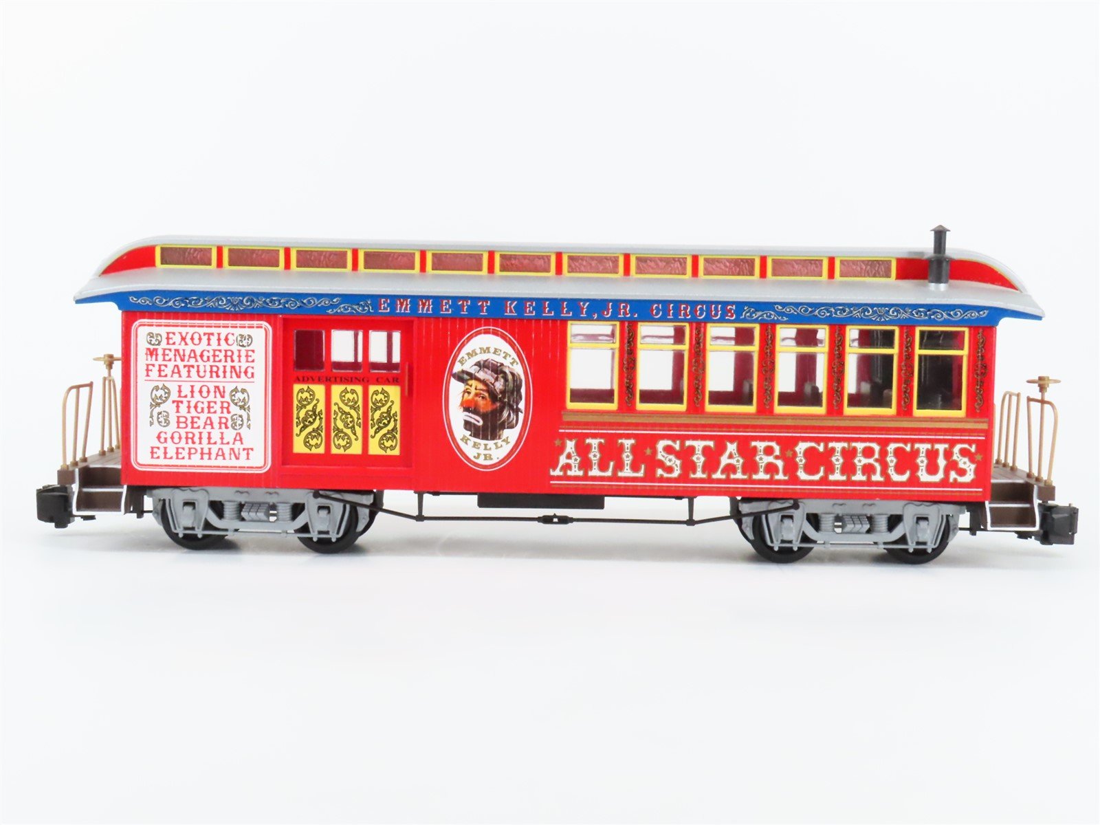 G Scale Bachmann Emmett Kelly, Jr Circus Advertising Combine Passenger