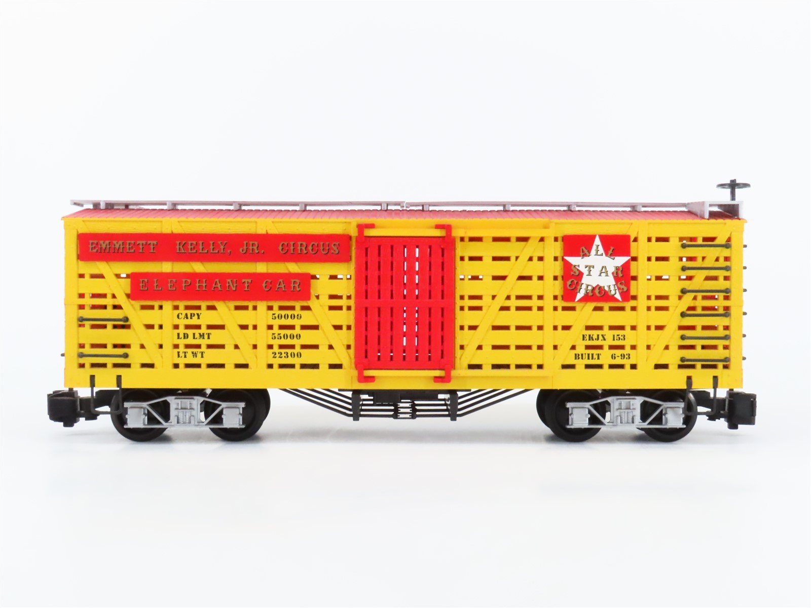 G Scale Bachmann EKJX Emmett Kelly, Jr All Star Circus Elephant Car #153