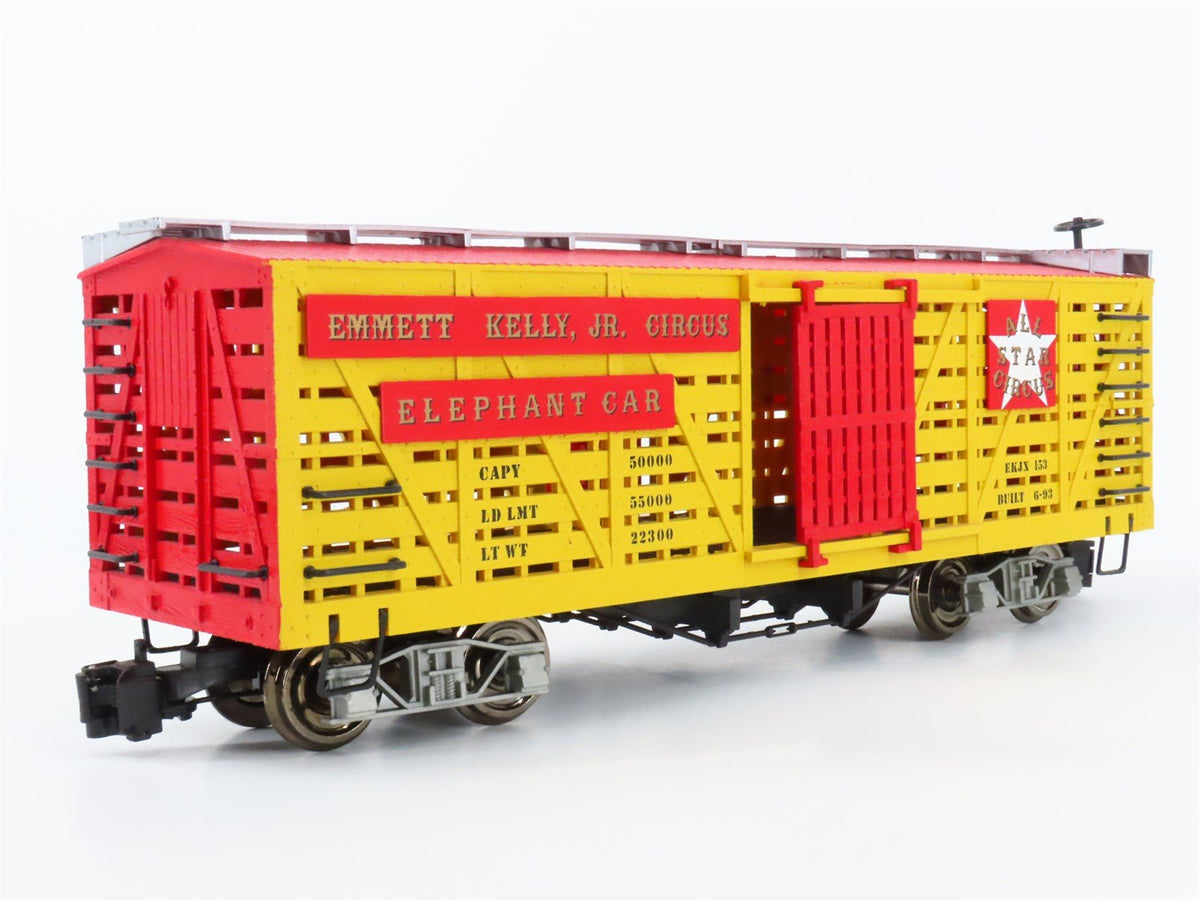 G Scale Bachmann EKJX Emmett Kelly, Jr All Star Circus Elephant Car #153