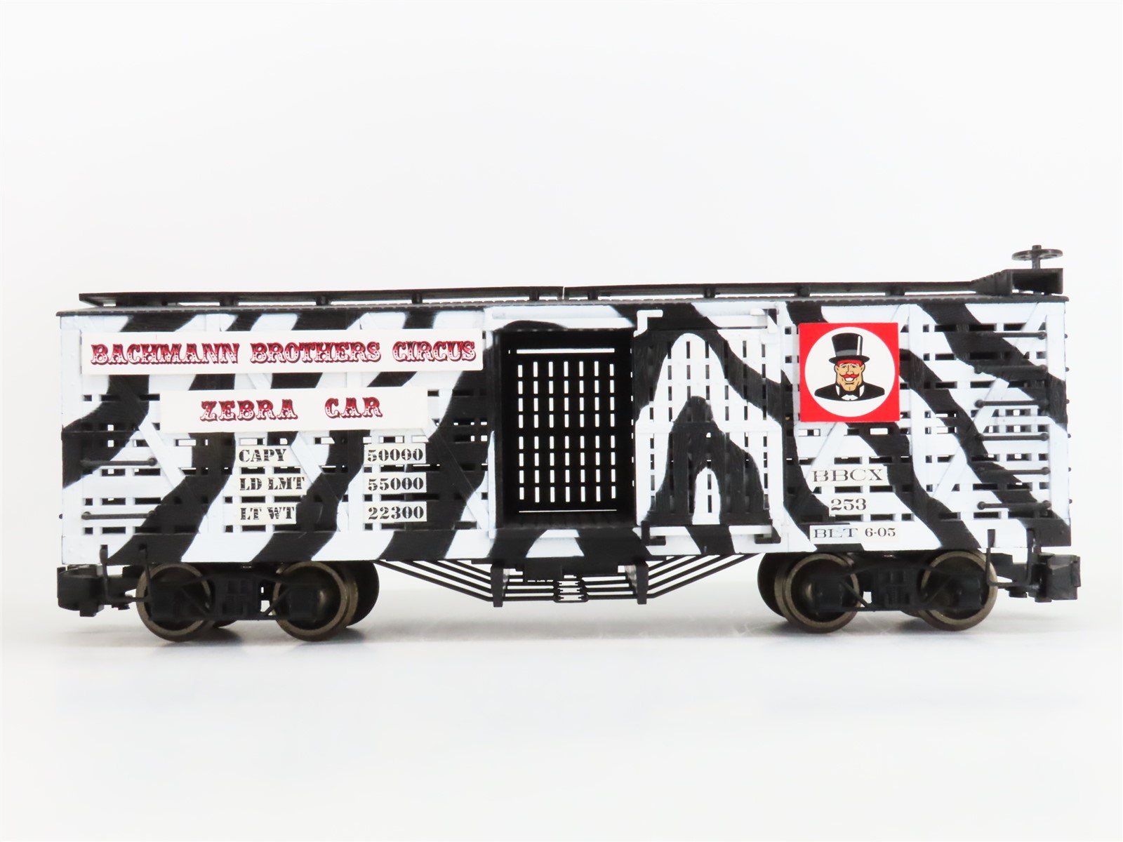 G Scale Bachmann BBCX Bachmann Brothers Circus Zebra Car #253