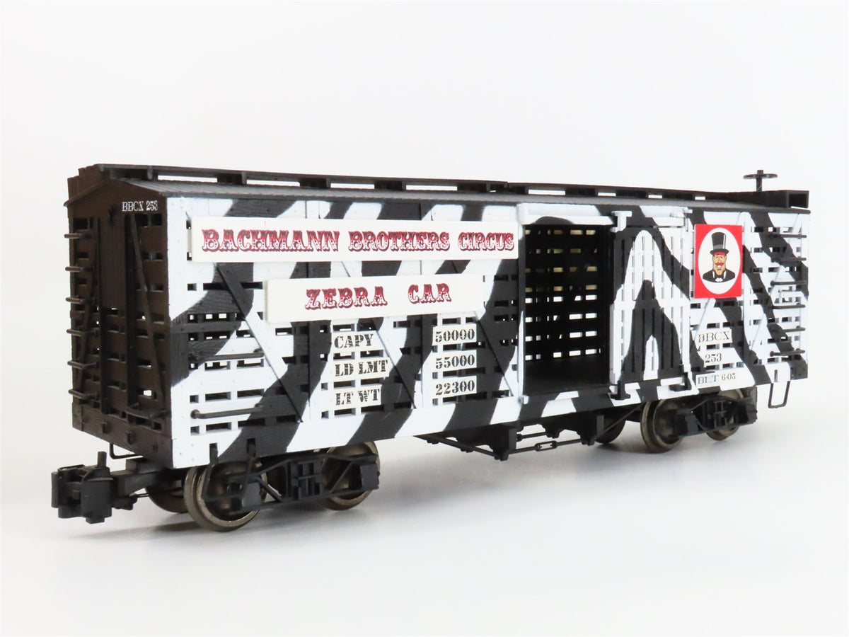 G Scale Bachmann BBCX Bachmann Brothers Circus Zebra Car #253